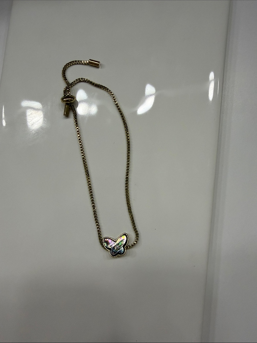 Altar'd State Gold Butterfly Bracelet with Iridescent Inlay